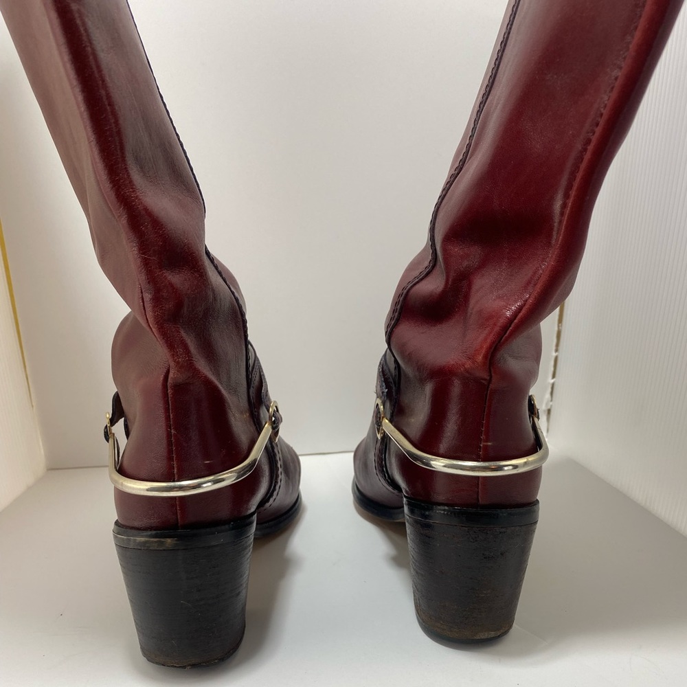 ✨SOLD✨Ultra Rare 1970’s Etienne Angier Oxblood Riding Boots (Made in Italy)- 7 - Picture 3 of 5